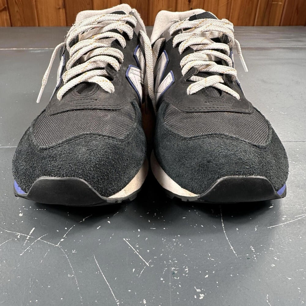 New Balance 574v2 Black Poppy Mens 10D Black Suede And Fabric Trainers - Picture 2 of 9